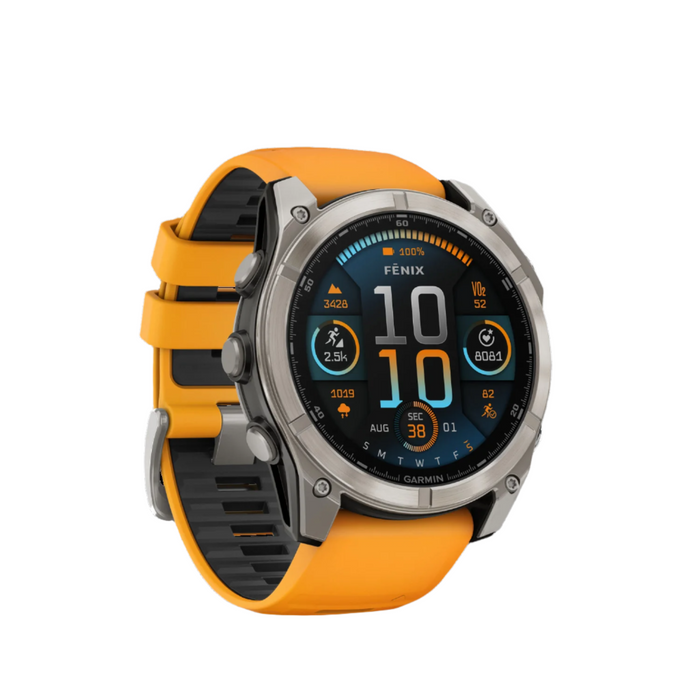  Titanium With Spark Orange/graphite Silicone Band