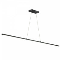 Luminaire suspendu horizontal Array de Dainolite de 48 po en acrylique blanc qui diffuse la lumière, avec fini noir mat et ampoule à DEL de 30 W