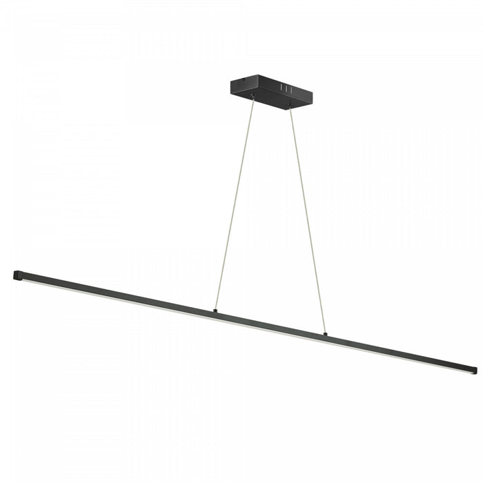 Luminaire suspendu horizontal Array de Dainolite de 48 po en acrylique blanc qui diffuse la lumière, avec fini noir mat et ampoule à DEL de 30 W