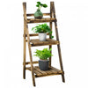 Outsunny - Support De Plantes Sureleve En Bois Rustique A 3 Niveaux, Avec Un Fond A Lattes Et Un Design Naturel Et Elegant, 16
