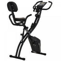 Soozier Velo D'exercice Droit 2 En 1 Stationnaire Pliable Magnetique Velo Couche Avec Bandes De Resi