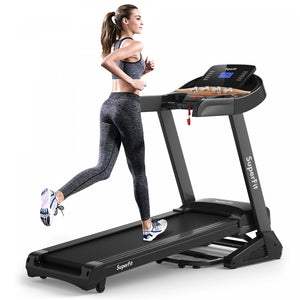 Tapis De Course Electrique Pliant De Marque Superfit De 3,8 Cv Avec Inclinaison Automatique 12 Programmes De Controle Grace A Une Application