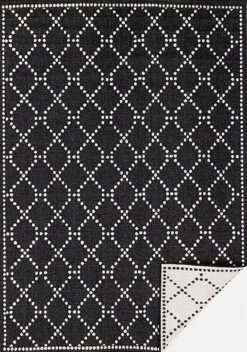 Carpette réversible Brooke à motif de diamants pour l’intérieur et l'extérieur - 7 pi 10 po x 11 pi 2 po