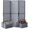Outsunny Ecran De Confidentialite Avec 4 Lits Sureleves, Trous De Drainage