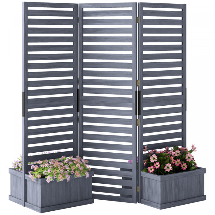 Outsunny Ecran De Confidentialite Avec 4 Lits Sureleves, Trous De Drainage