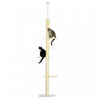 Pawhut Arbre A Chat Du Sol Au Plafond, Tour A Chat A 4 Niveaux Pour Grands Chats Avec Hauteur Ajustable 87\"-102\", Poteaux A Gratter En Sisal, Kit Anti-bascule, Perchoirs, Jaune