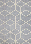 Carpette Ellis bleue et crème à motif géométrique moderne - 7 pi 10 po x 10 pi 6 po