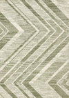Tapis Florence vert et blanc a motif chevron vieilli, 5'3\" x 7'4\"