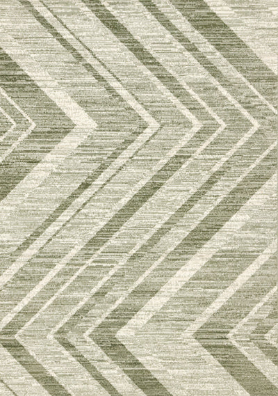 Florence Green White Distressed Chevron Design Rug, 5'3" x 7'4" Indoor Area Rug | Tapis Florence vert et blanc a motif chevron vieilli, 5'3" x 7'4"