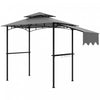 Outsunny Tonnelle De Barbecue 8' X 5', Abri Bbq A Deux Niveaux, Gris Clair
