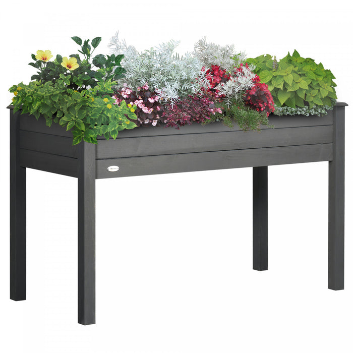 Outsunny Jardiniere Surelevee 48\" X 22\" X 30\" Pour Terrasse En Bois