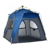 Outsunny Tente De Camping Familiale 4 Personnes Montage Instantanee Pop-up 4 Fenetres Pare-soleil Sa