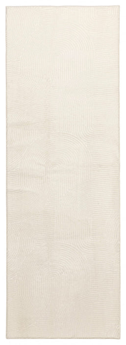Tapis Lavable/Contemporain Elion 2'8\" x 8'0\" en Creme