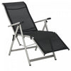 Chaise Longue Pliable Outsunny Avec Dossier Et Repose-pieds Reglables, Noir