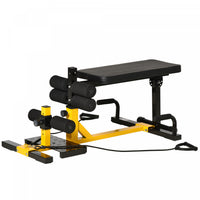 Soozier Machine A Squat 3 En 1 Avec Bandes De Resistance, Banc Rembourre Reglable Et Exercice Pour L