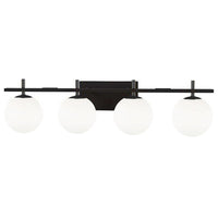 Lumière de coiffeuse Vivaldi de Dainolite avec fini noir mat et 4 ampoules