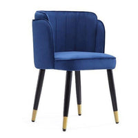 Chaise de salle à manger Zephyr de Manhattan Comfort en velours - bleu roi