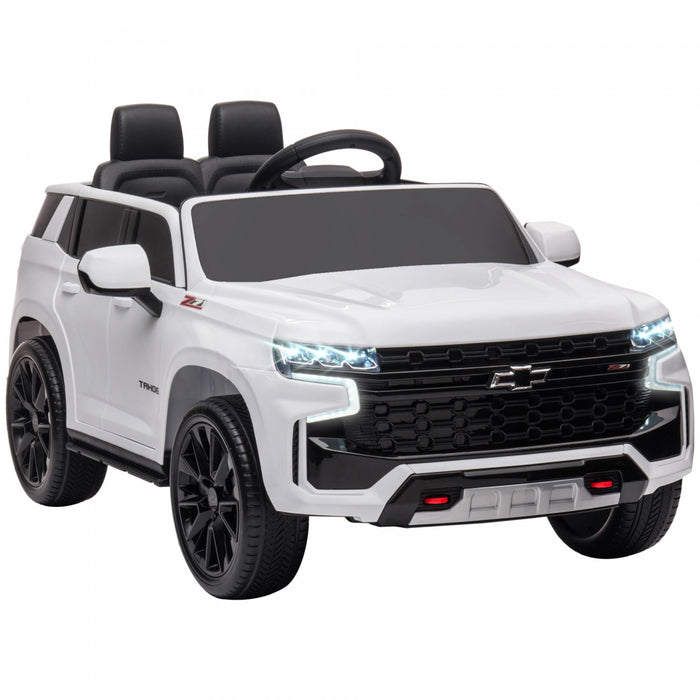 Aosom Chevrolet Voiture Electrique Sous Licence 12 V Pour Enfants Avec Telecommande, Klaxon, Cadeau Pour Les 3-6 Ans Pour Garcons Et Filles Avec Lecteur De Musique, Blanc