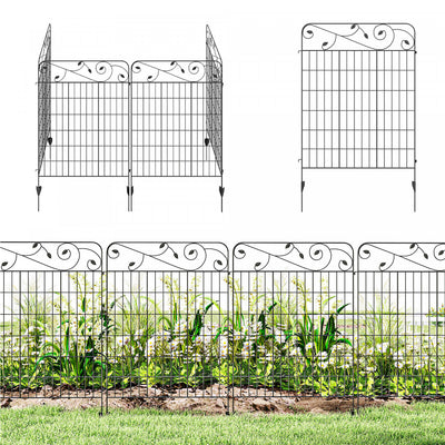 Outsunny 11.5' Decor Garden Fence for Border Edging, 4 Pack, Square Vines