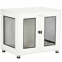 Pawhut Cage Pour Chien Table D'extremite Avec Coussin Resistant A L'eau, Meubles De Cage A Double Po