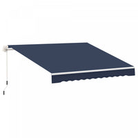 Outsunny 10x8ft Manuel Retractable Patio Sensibilisation Resistant A L'eau Pare-soleil Exterieur Pon