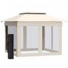 Outsunny Auvent De Tonnelle Escamotable 11'x11' Avec Sac De Transport, Kaki