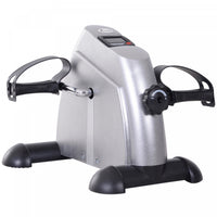 Soozier Mini Velo D'exercice Portable A Pedales Pour Velo D'interieur Avec Ecran Lcd Argente