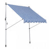 Outsunny Store Banne Manuel Retractable Inclinaison Reglable Installation Rapide Metal Alu Polyester Bleu