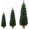 HOMCOM Lot de 3 sapins de Noel artificiels slim, branches en PVC, 90/120/150 cm, vert