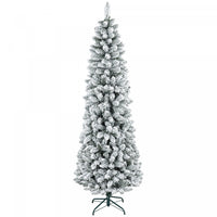 Homcom Arbre De Noel Artificiel Floque De 7 Pieds Avec Base En Acier, Vert