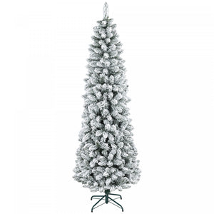 Homcom Arbre De Noel Artificiel Floque De 7 Pieds Avec Base En Acier, Vert