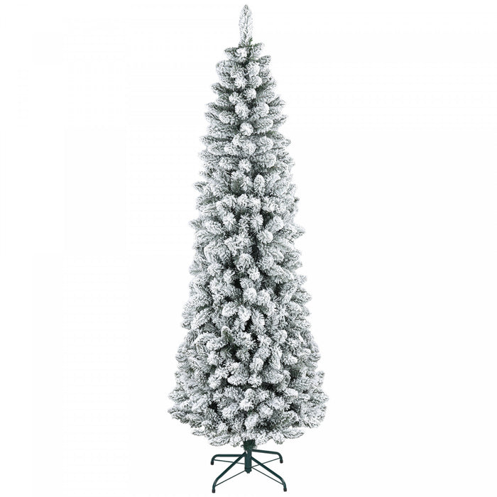 Homcom Arbre De Noel Artificiel Floque De 7 Pieds Avec Base En Acier, Vert