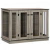 Pawhut Cage De Chien Avec Panneau De Separation, Table D'extremite De Niche Pour Grands Chiens, Maison Decorative Pour Animaux Avec Deux Pieces, Pour 2 Petits Chiens Avec 2 Portes Avant