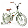 Costway 16\" Velo Pour Enfants Avec Guidon Reglable De Selle Roues D'entrainement Amovibles Frein A Main Vert