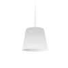Petit luminaire suspendu de Dainolite avec très grand abat-jour cylindrique blanc et 1 ampoule