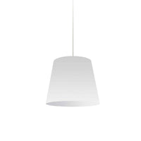 Petit luminaire suspendu de Dainolite avec très grand abat-jour cylindrique blanc et 1 ampoule