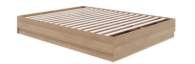 Nordika Milano Platform Full Bed - Brown Oak|Lit double plateforme Milano Nordika - chêne brun