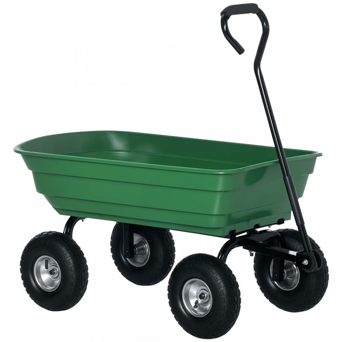 Outsunny Chariot de jardin en acier avec poignee et pneus de 10\"