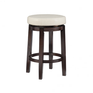 Tabouret Maya de hauteur comptoir en similicuir - beige