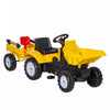 Aosom Camion A Benne Basculante Jouet, Tracteur De Construction, Chargeur Avant Avec Remorque Amovible, Jaune