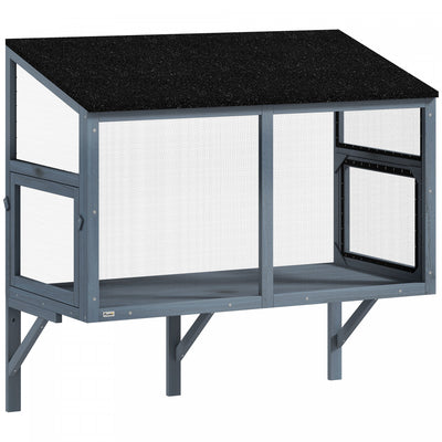 PawHut Bug Proof Window Cat Catio, Outdoor Cat House w/ Metal Mesh, Outdoor Enclosure for Indoor Pet, Expandable Safe Window Perch for Sunbathing, Napping & Overlooking, 39.4"L