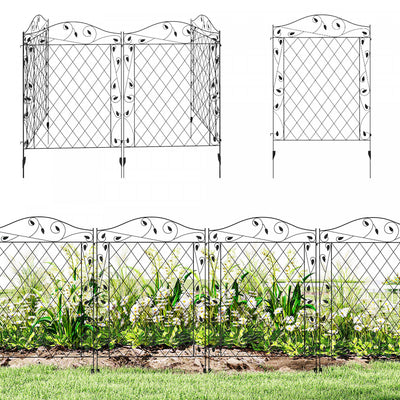 Outsunny 11.5' Decor Garden Fence for Border Edging, 4 Pack, Wavey Vines