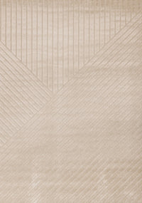 Tapis design a rayures angulaires beige Oslo, 6'7'' x 9'6''