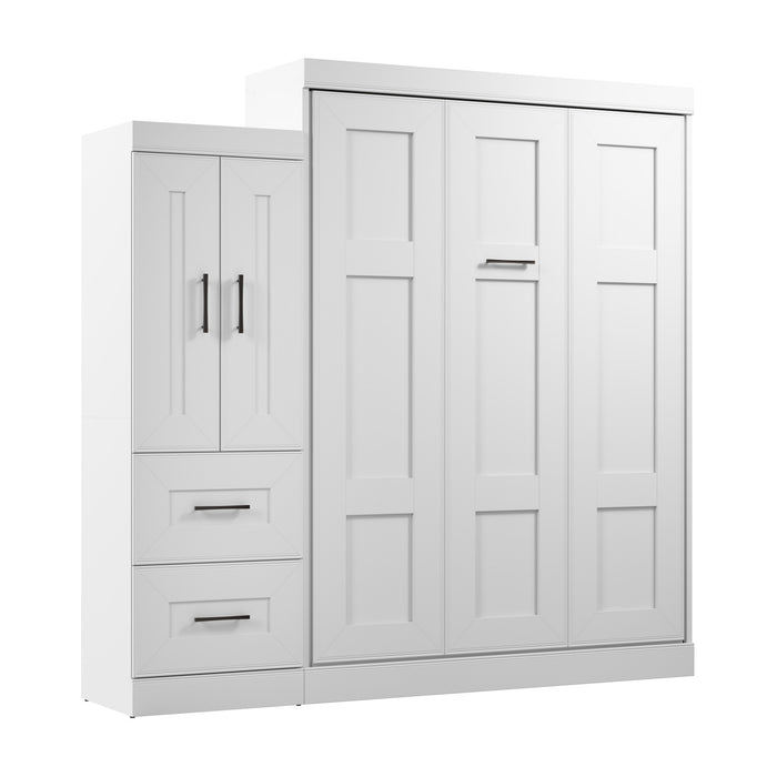 Grand lit escamotable Edge de Bestar avec garde-robe (90 po [L]) - blanc