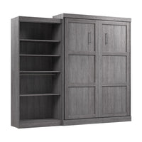 Grand lit escamotable Pur de Bestar de 101 po (L) avec organisateur de garde-robe - gris écorce