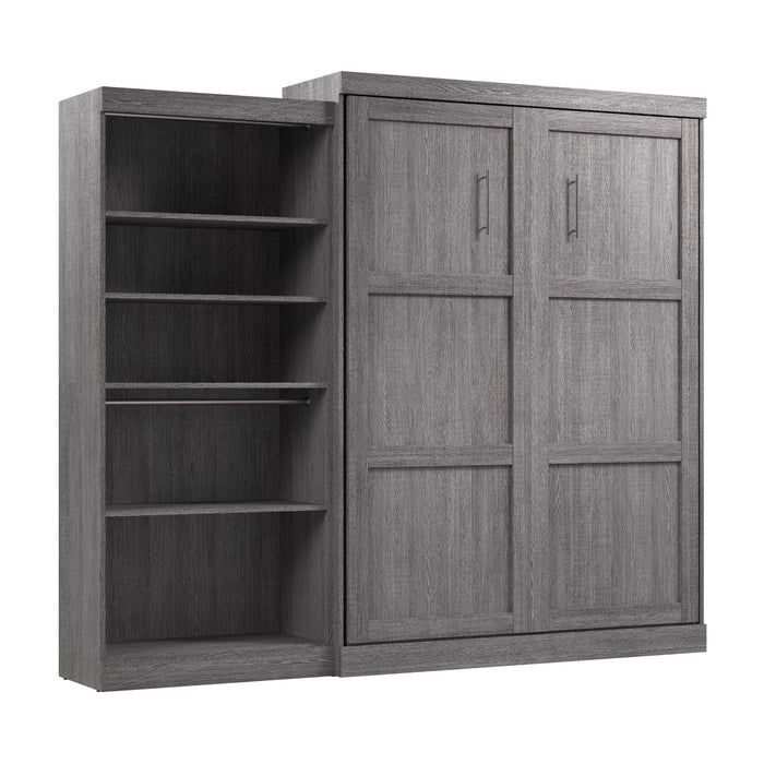Grand lit escamotable Pur de Bestar de 101 po (L) avec organisateur de garde-robe - gris écorce