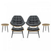 Ensemble moderne Benson de 3 fauteuils lounge gris - Lot de 6
