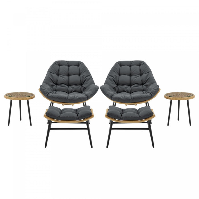 Ensemble moderne Benson de 3 fauteuils lounge gris - Lot de 6