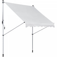Outsunny Store Banne Manuel Retractable Inclinaison Reglable Installation Rapide Metal Alu Polyester