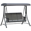 Outsunny Balancelle De Jardin 3 Personnes Avec Dossier Haut, Poches Laterales Et Pare-soleil Reglable Pour Exterieure Terrasse Jardin Gris Fonce